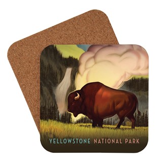 Yellowstone NP Art Deco Design Coaster