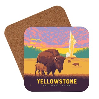 Yellowstone NP Old Faithful Bisons Coaster