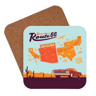 Route 66 Map AZ Coaster