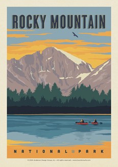 Rocky Mountain National Park Kayakers Postcard