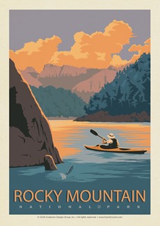 Rocky Mountain National Park Kayak Postcard