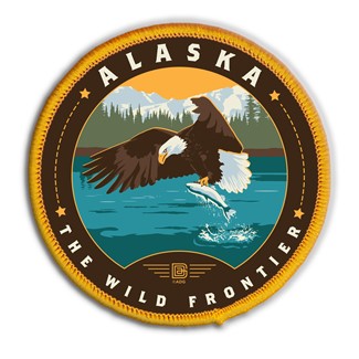 AK Eagle & Salmon Circle Patch