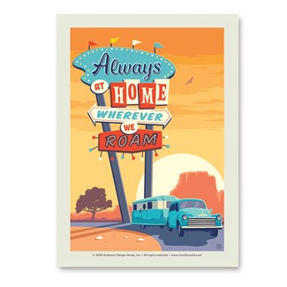 Always at Home Wherever We Roam Vertical Sticker
