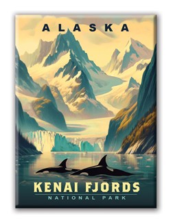 Kenai Fjords NP Orcas Magnet