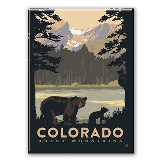 Rocky Mountains CO Mama Bear & Cub Magnet
