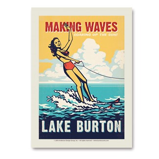 Lake Burton Making Waves Vert Sticker