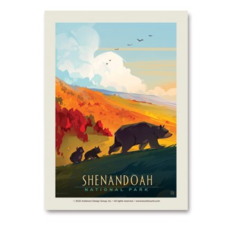 Shenandoah NP Mama Bear & Cubs Vertical Sticker