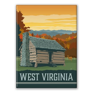 West Virginia Cabin Magnet