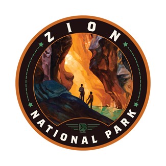 Zion NP Virgin River Narrows Circle Sticker