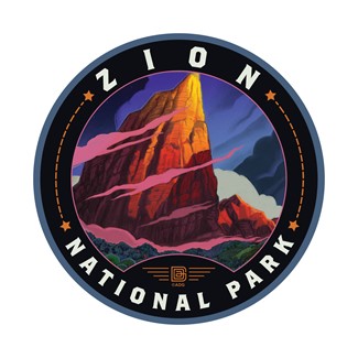 Zion NP Golden Hour Circle Sticker