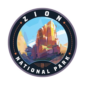 Zion NP Angles Landing Modern Circle Sticker
