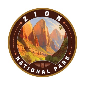 Zion NP Pronghorn Antelopes Circle Sticker