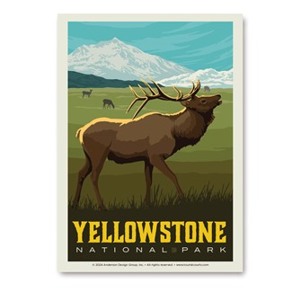 Yellowstone NP Bugling Elk Vert Sticker