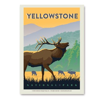 Yellowstone NP Bugling Elk Vert Sticker