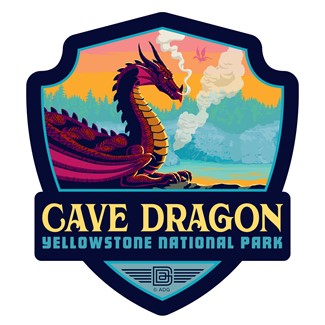Yellowstone NP Cave Dragon Emblem Sticker