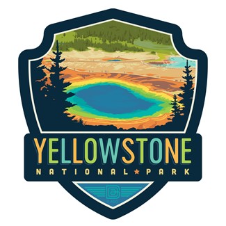 Yellowstone NP Grand Prismatic Springs Emblem Sticker