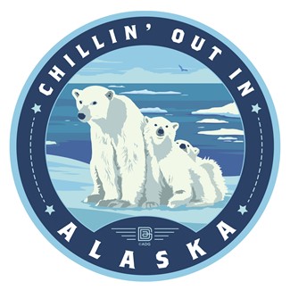 Alaska Polar Bears Circle Sticker