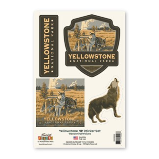 Yellowstone NP Wandering Wolves Sticker Set