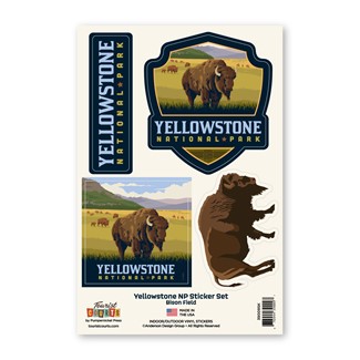 Yellowstone NP Bison Field Sticker Set