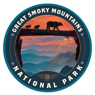 Great Smoky Mountains NP Bear Crossing Circle Sticker