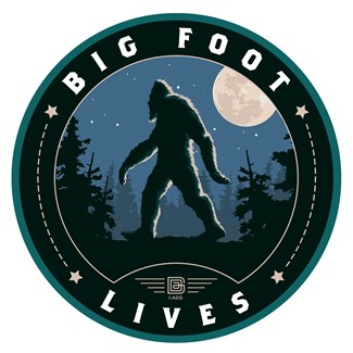 Bigfoot Lives Circle Sticker