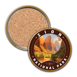 Zion NP Pronghorn Antelopes Circle Coaster
