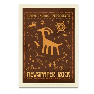 Native American Petroglyphs Newspaper Rock Postcard