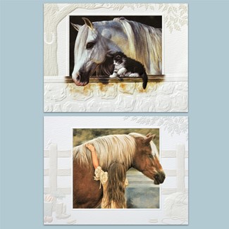 Horse Lovers Blank Note Cards - 18 Count