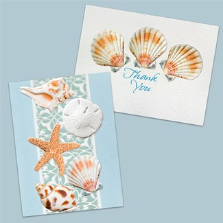 Shells Serene Blank Note Cards - 18 Count