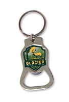 Glacier NP Elk Emblem Bottle Opener Key Ring