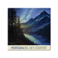 Montana Big Sky Country Square Magnet