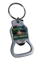 Rocky Mountain National Park Moose in the Morning Emblem Bottle Opener Keyring