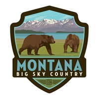 Montana Big Sky Country Bears Emblem Magnet