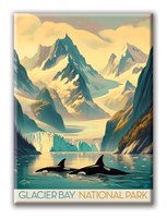 Glacier Bay NP Gliding Orcas Magnet