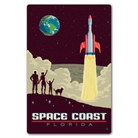 Lunar launch - "Space Coast FL" Magnetic Postcard