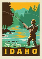 I'd Rather Be Fishing in Idaho Postcard