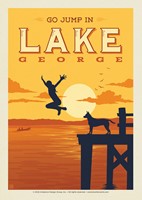 Lake George CA Jump In The Lake Postcard