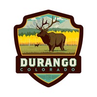 Durango CO. Elk Emblem Sticker