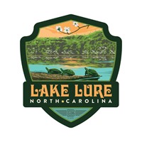 Lake Lure, NC Turtle Log Emblem Sticker
