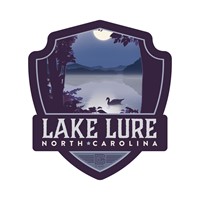 Lake Lure, NC Moon Swan Lake Emblem Sticker