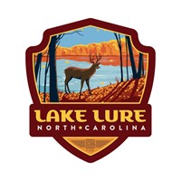 Lake Lure,  NC Fall Buck Emblem Sticker