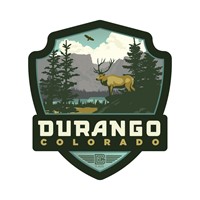 Durango CO. RM Elk Emblem Sticker