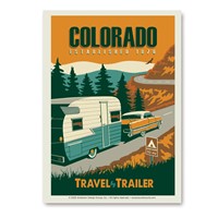 Travel by Trailer CO. Vert Sticker