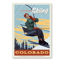 I'd Rather Be Skiing CO. Vert Sticker
