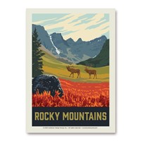 Rocky Mountains Elk Herd Vert Sticker