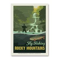 Rocky Mountains Fly Fishing Vert Sticker