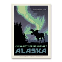 Chena Hot Springs N Lights Moose Vert Sticker