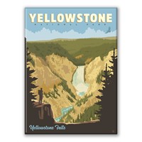 Yellowstone NP Yellowstone Falls Hiker Magnet