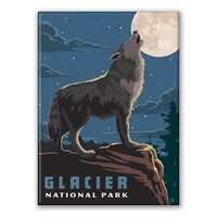 Glacier NP Howling Wolf Magnet