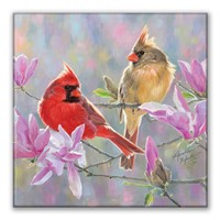 Magnolia Perch Square Magnet